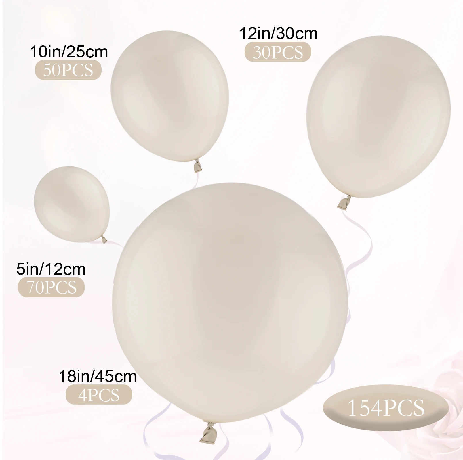 154 шт. компл 5 Дюймовые белые Латексные Воздушные шары для вечеринки в честь Дня рождения Воздушные шары для вечеринки в честь дня рождения Воздушные шары для вечеринки в честь Дня рождения Изображение 2