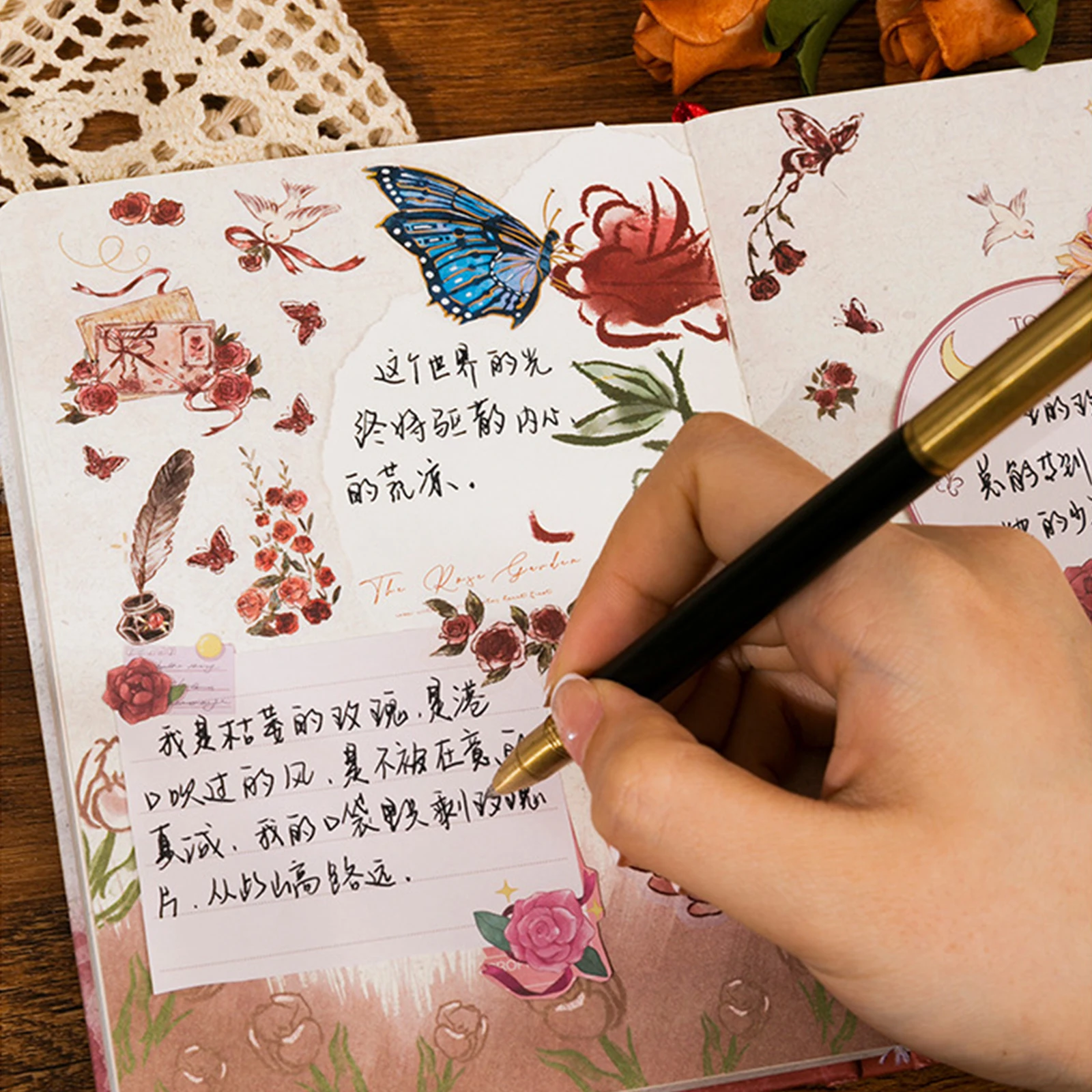 3D блокнот для творчества, подарочная книга с ручной росписью, красивые иллюстрации растений и цветов, дневник, блокноты, школьные канцелярские принадлежности Изображение 3