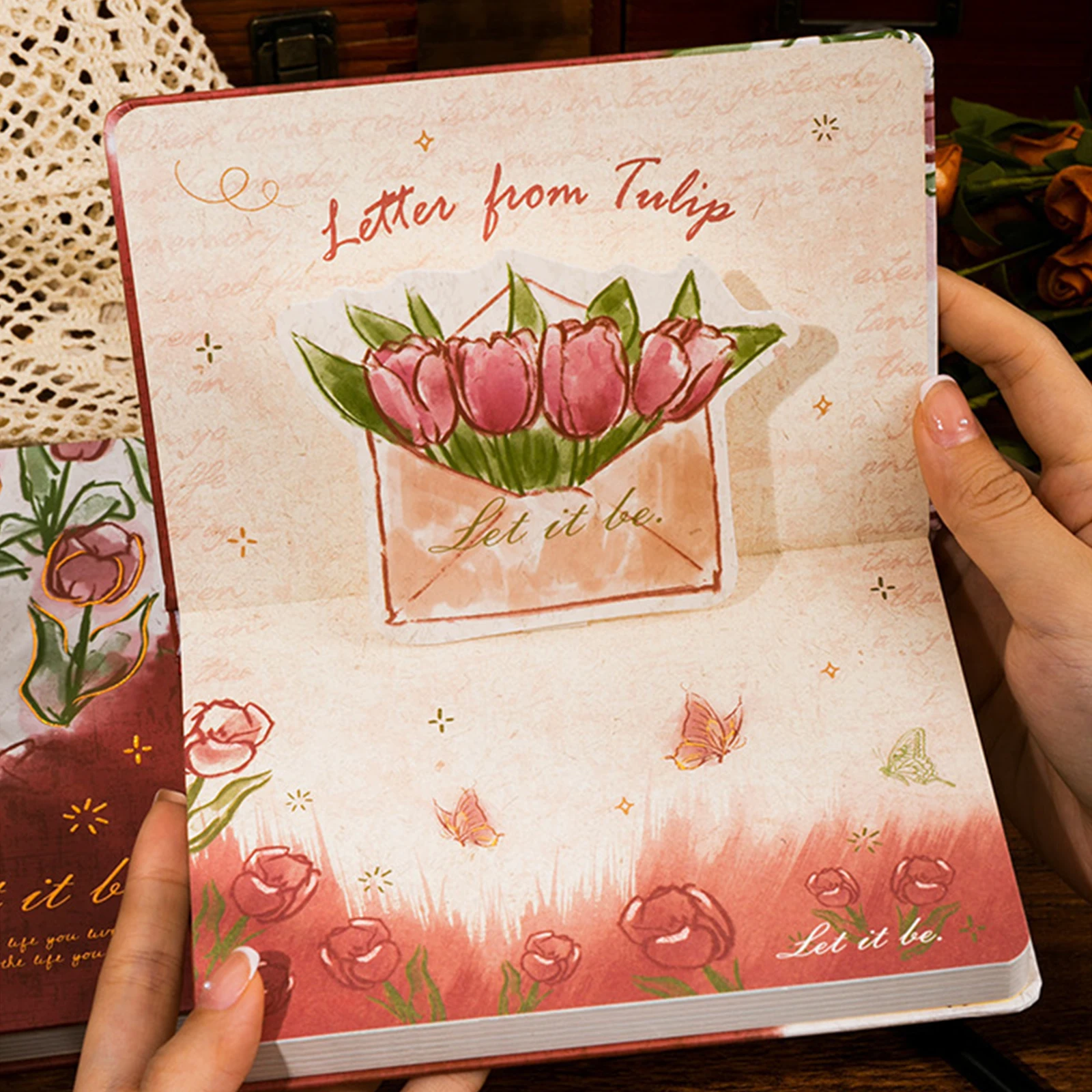 3D блокнот для творчества, подарочная книга с ручной росписью, красивые иллюстрации растений и цветов, дневник, блокноты, школьные канцелярские принадлежности Изображение 4