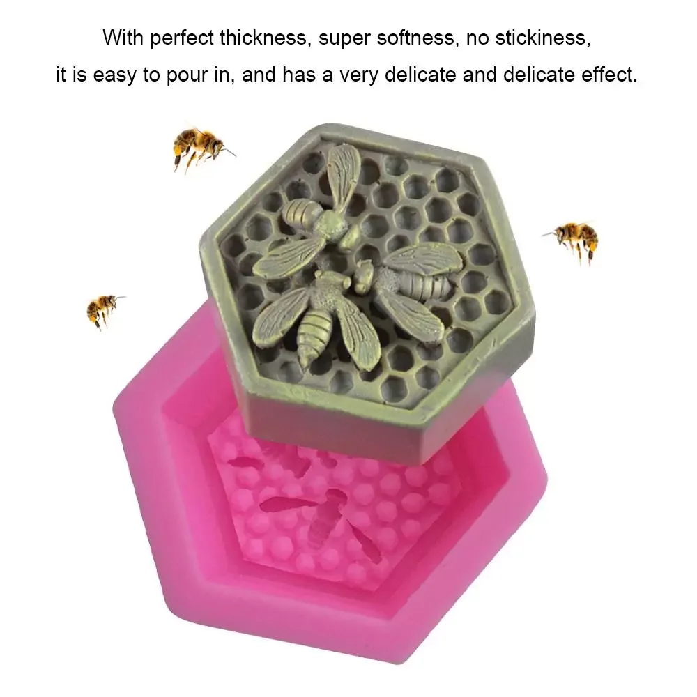 3D Пчелиные Соты Фондант Формы Для Выпечки Силиконовые Формы Для Мыла Ручной Работы Инструмент Для Украшения Торта Шоколадное Печенье Десерт Форма Для Кексов D Изображение 3