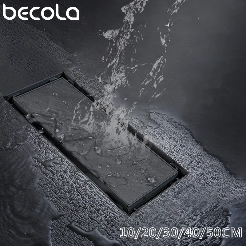 Becola Невидимый дренаж в полу для ванной комнаты, Квадратный фильтр для отходов 20-50 см, Дренажный фильтр для душа с защитой от запаха, Сливное сито для душа, кухонные принадлежности Изображение 0