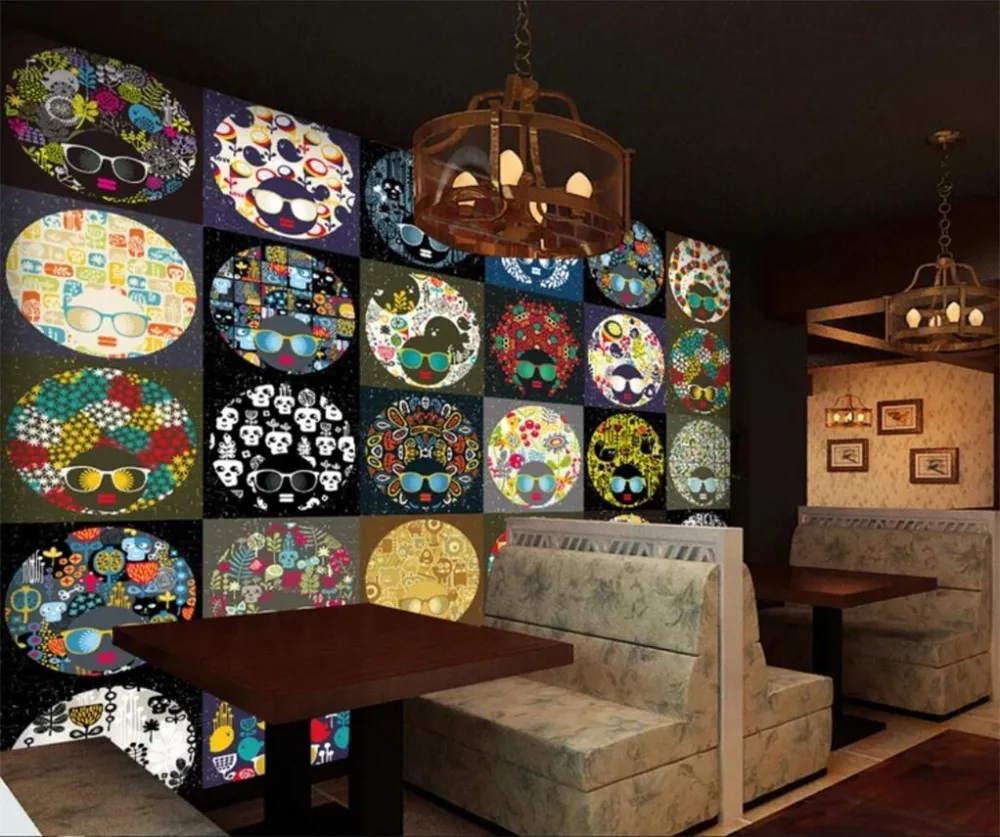 beibehang Обои на заказ 3d фотообои индивидуальность хит цвет поп девушка гостиная ресторан кафе обои papel de parede Изображение 0
