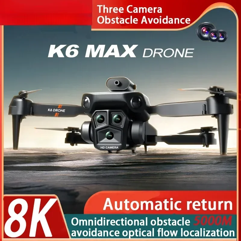 K6 Max Drone 8K GPS Профессиональная Аэрофотосъемка Самолета С Тремя Камерами HD HDR С Возвратом одной клавиши Для обхода препятствий Dron Изображение 0