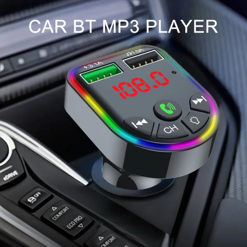 MP3-плеер F2-10, музыкальный плеер Bluetooth, автомобильное зарядное устройство USB Type C, приемник мобильного телефона для iPhone Xiaomi, Быстрая зарядка в машине Изображение 0
