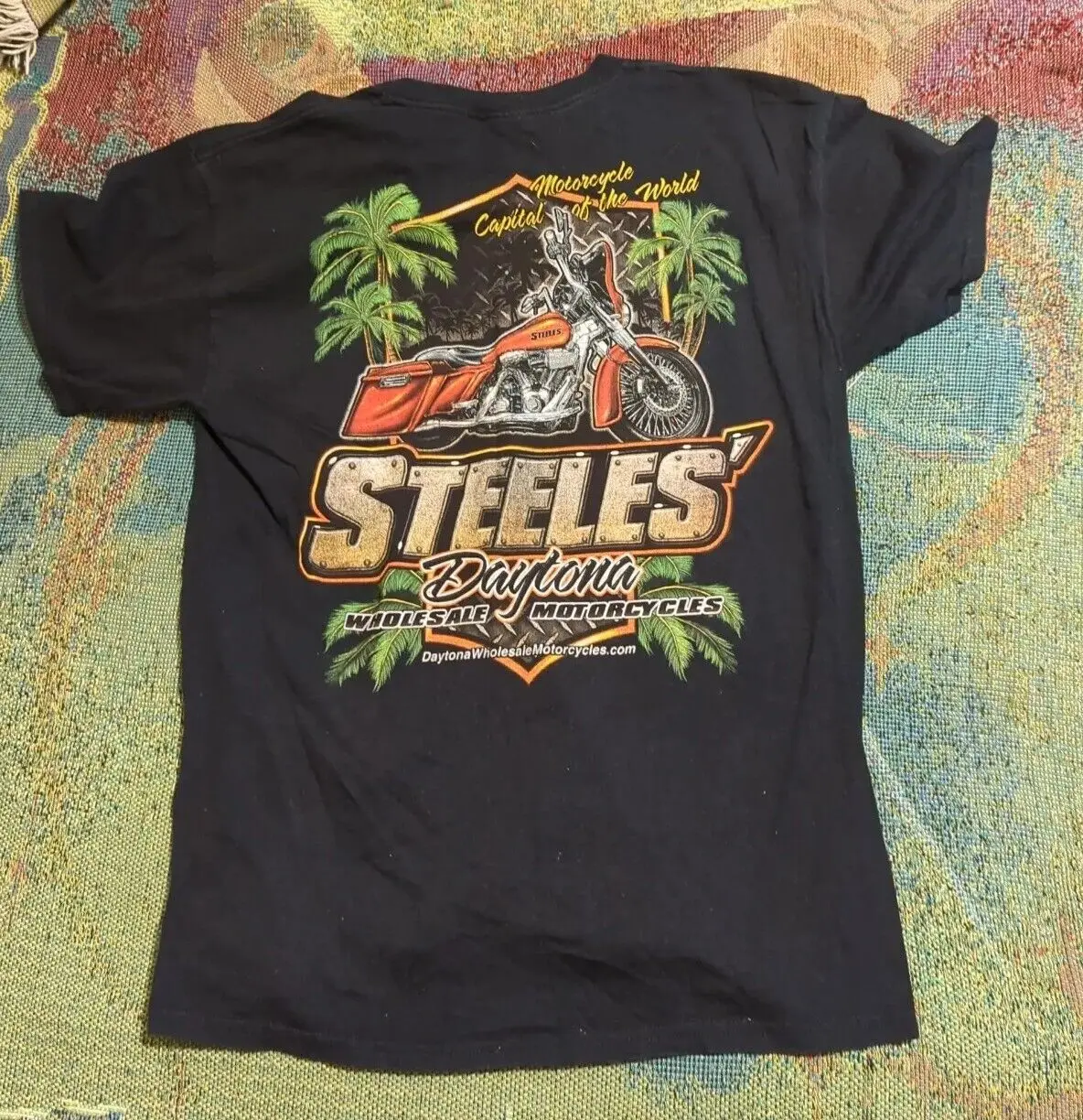 Steeles Оптовый магазин мотоциклов Daytona beach Футболка L Y2k Biker с длинными рукавами Изображение 0