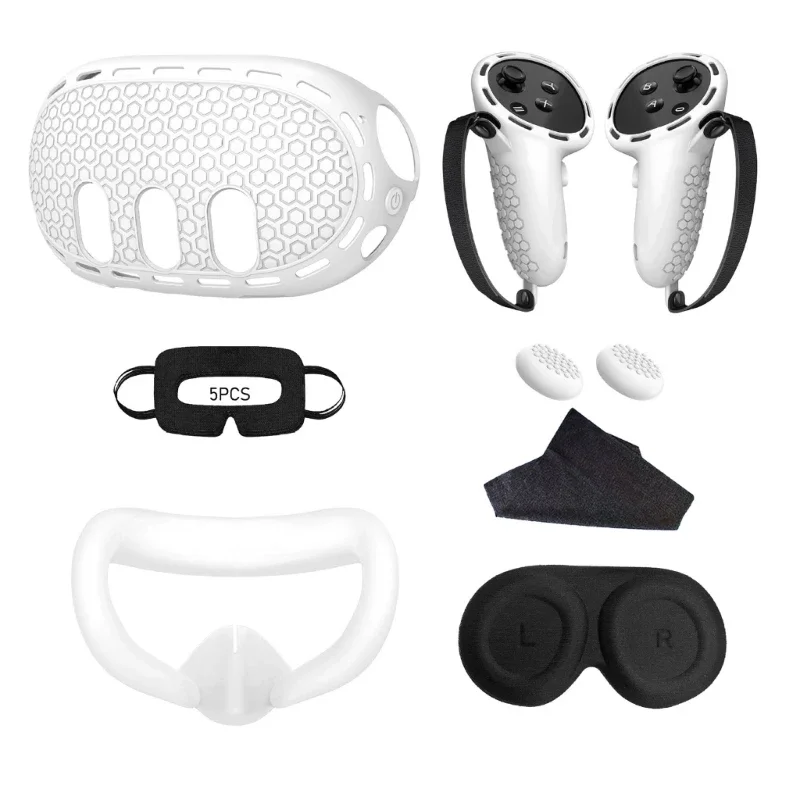 Аксессуар 7в1 для контроллера виртуальной гарнитуры, силиконовый чехол, маска для лица, защитная пленка для линз, одноразовый чехол для глаз Изображение 3