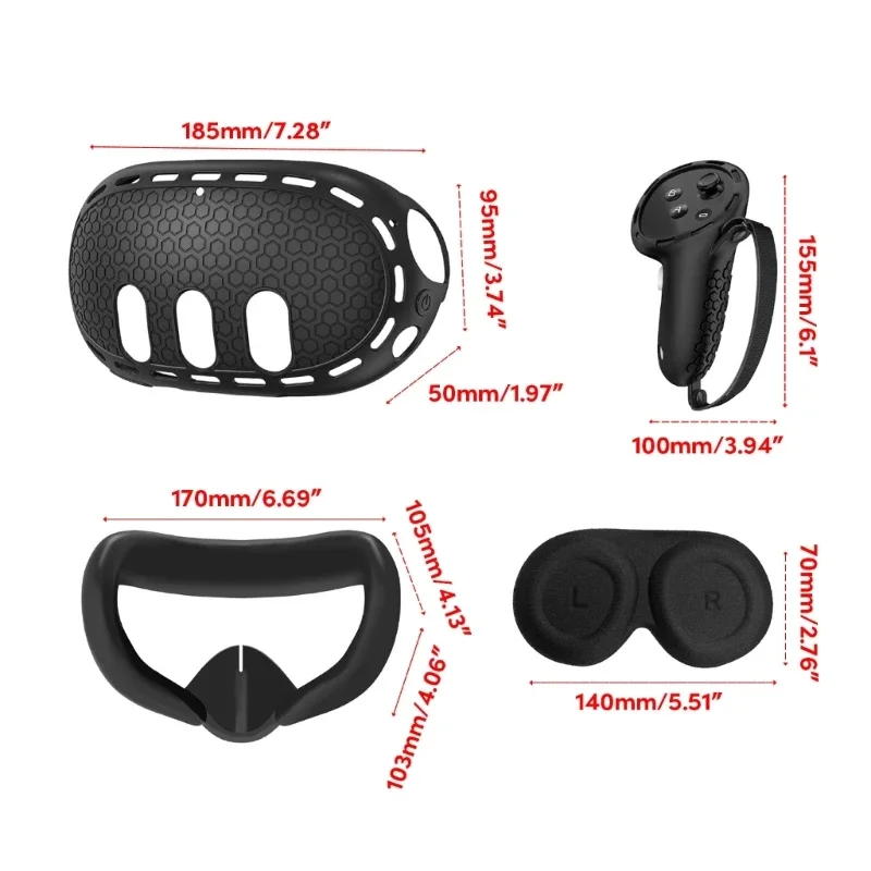 Аксессуар 7в1 для контроллера виртуальной гарнитуры, силиконовый чехол, маска для лица, защитная пленка для линз, одноразовый чехол для глаз Изображение 5