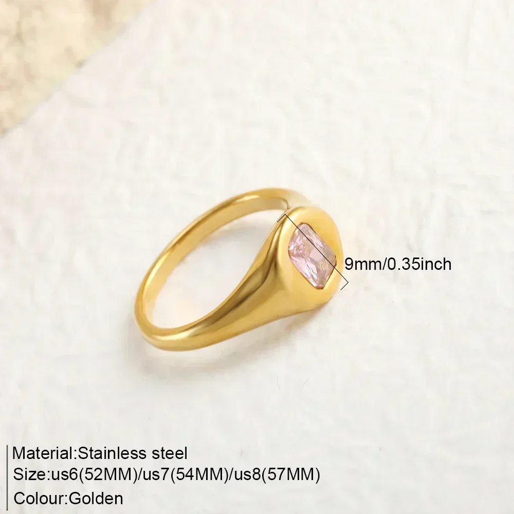 Винтажные геометрические широкие кольца для женщин из нержавеющей стали, обручальные кольца, трендовые ювелирные изделия 2024 года Изображение 2