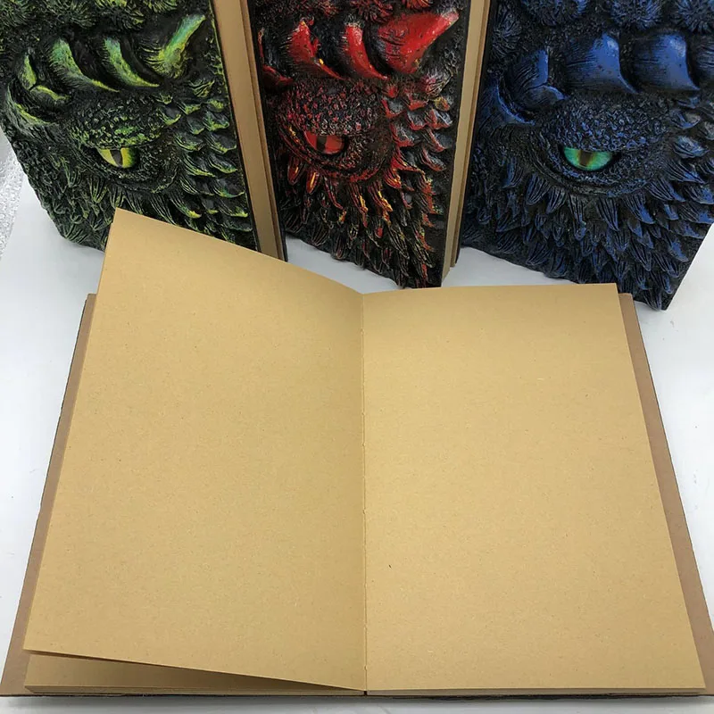 Журнал с тиснением дракона формата А5, ретро трехмерное тиснение, глаз дракона, дневник ручной работы, блокноты для рисования, украшения для Хэллоуина Изображение 5