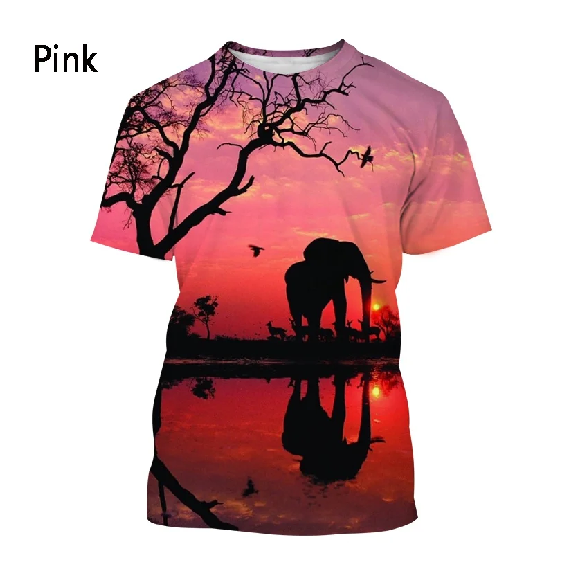 Новая мода Забавное Животное Слон 3D Печать Футболка Мужская Женская Летняя Повседневная Рубашка С Коротким Рукавом Топ Изображение 4