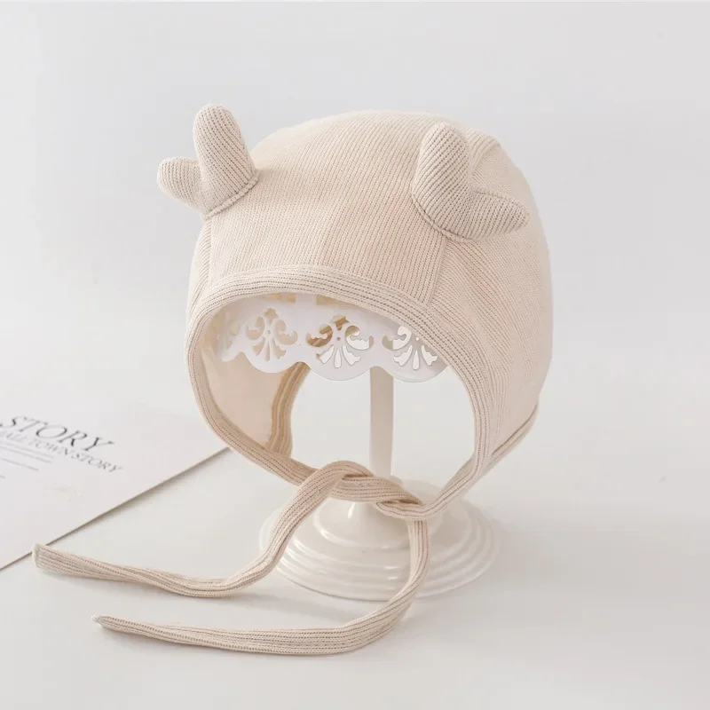 Новый простой осенне-зимний детский Супер Симпатичный чехол для ушей новорожденного, женская шапочка для плода, Зимний тренд для мальчиков Изображение 1