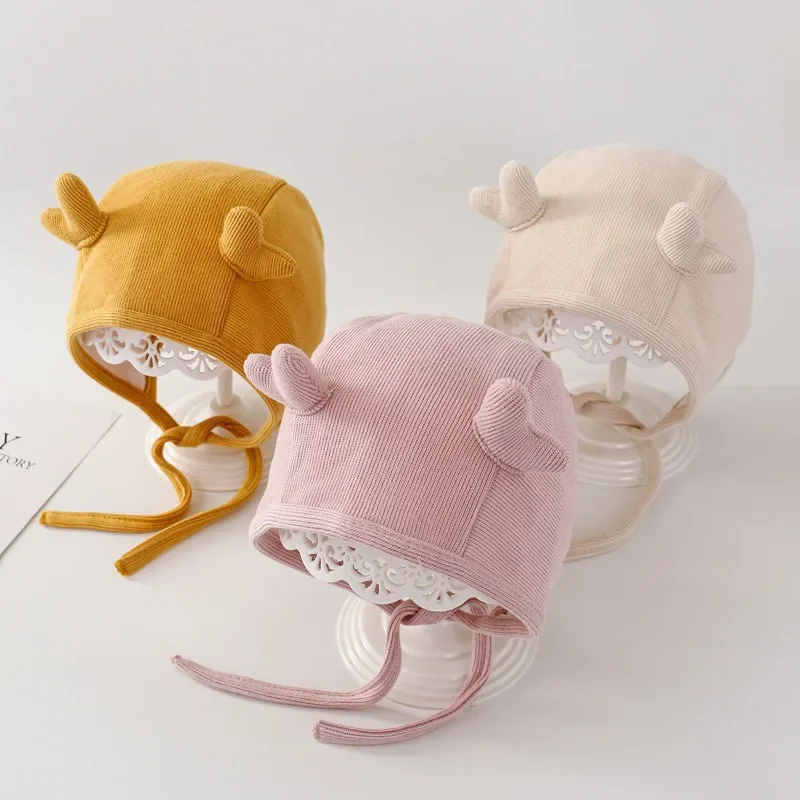 Новый простой осенне-зимний детский Супер Симпатичный чехол для ушей новорожденного, женская шапочка для плода, Зимний тренд для мальчиков Изображение 2