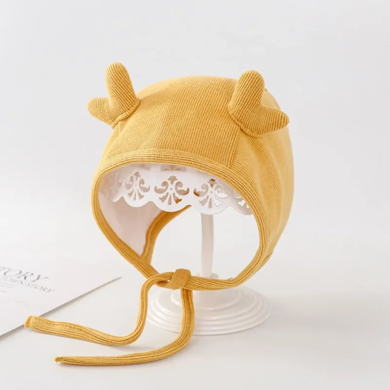 Новый простой осенне-зимний детский Супер Симпатичный чехол для ушей новорожденного, женская шапочка для плода, Зимний тренд для мальчиков Изображение 5