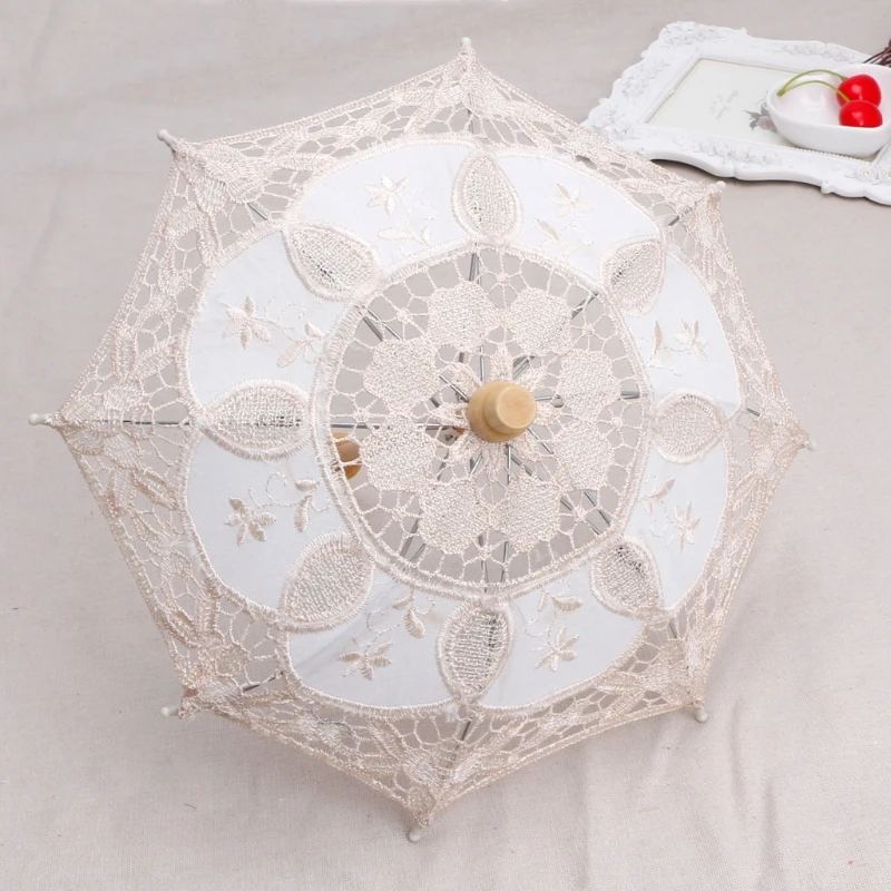 Реквизит для фотосессии в детской студии Y1UB, белый кружевной зонтик, подарок для фотосессии в душе Изображение 0