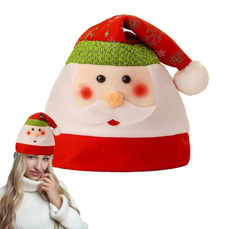 Рождественские Шляпы Санта-Клауса Для Детей, Рождественская Мягкая Шляпа, Теплый Головной Убор Санта-Клауса, Красная Короткая Плюшевая Шляпа Для Домашней Рождественской Вечеринки, Подарки Изображение 1