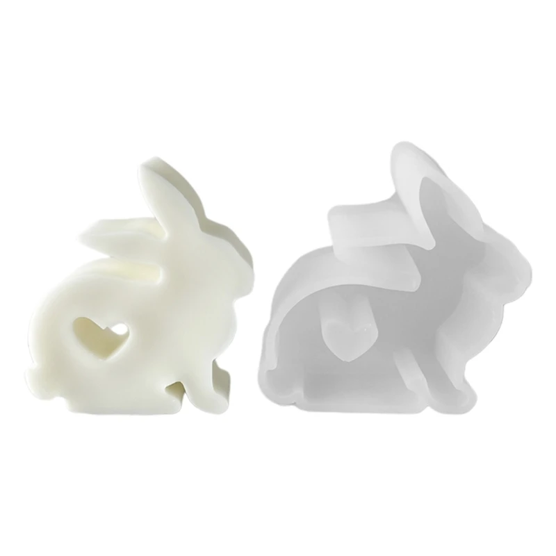 Сделай сам Силиконовую форму для свечи с милым Пасхальным кроликом, 3D свечу для ароматерапии с кроликом, форму для литья эпоксидной смолы, украшения для домашней вечеринки, украшения для рабочего стола Изображение 0