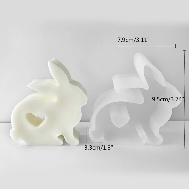 Сделай сам Силиконовую форму для свечи с милым Пасхальным кроликом, 3D свечу для ароматерапии с кроликом, форму для литья эпоксидной смолы, украшения для домашней вечеринки, украшения для рабочего стола Изображение 5