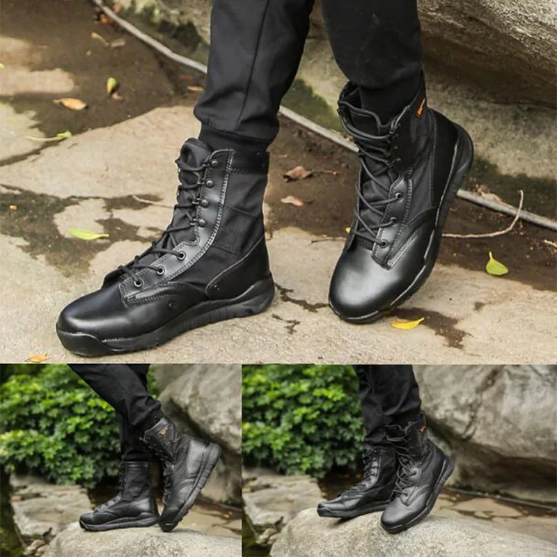 Уличные брызгозащищенные военно-тактические ботинки, износостойкая дышащая ткань Оксфорд, сверхлегкие ботинки, спортивная обувь для тренировок по скалолазанию Изображение 3